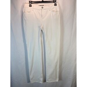 CHAPS Ralph Lauren White Jeans Womens 4 Madden Straight Mid-Rise Stretch Denim